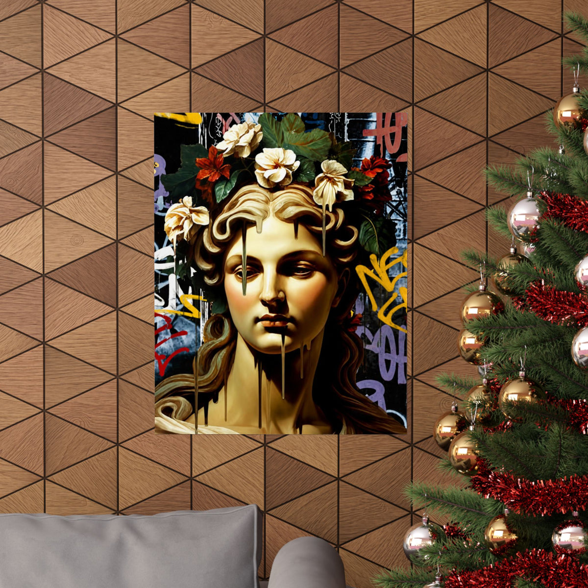 Graffiti Medusa Matte Poster - Contemporary Street-Art Classical Bust Print