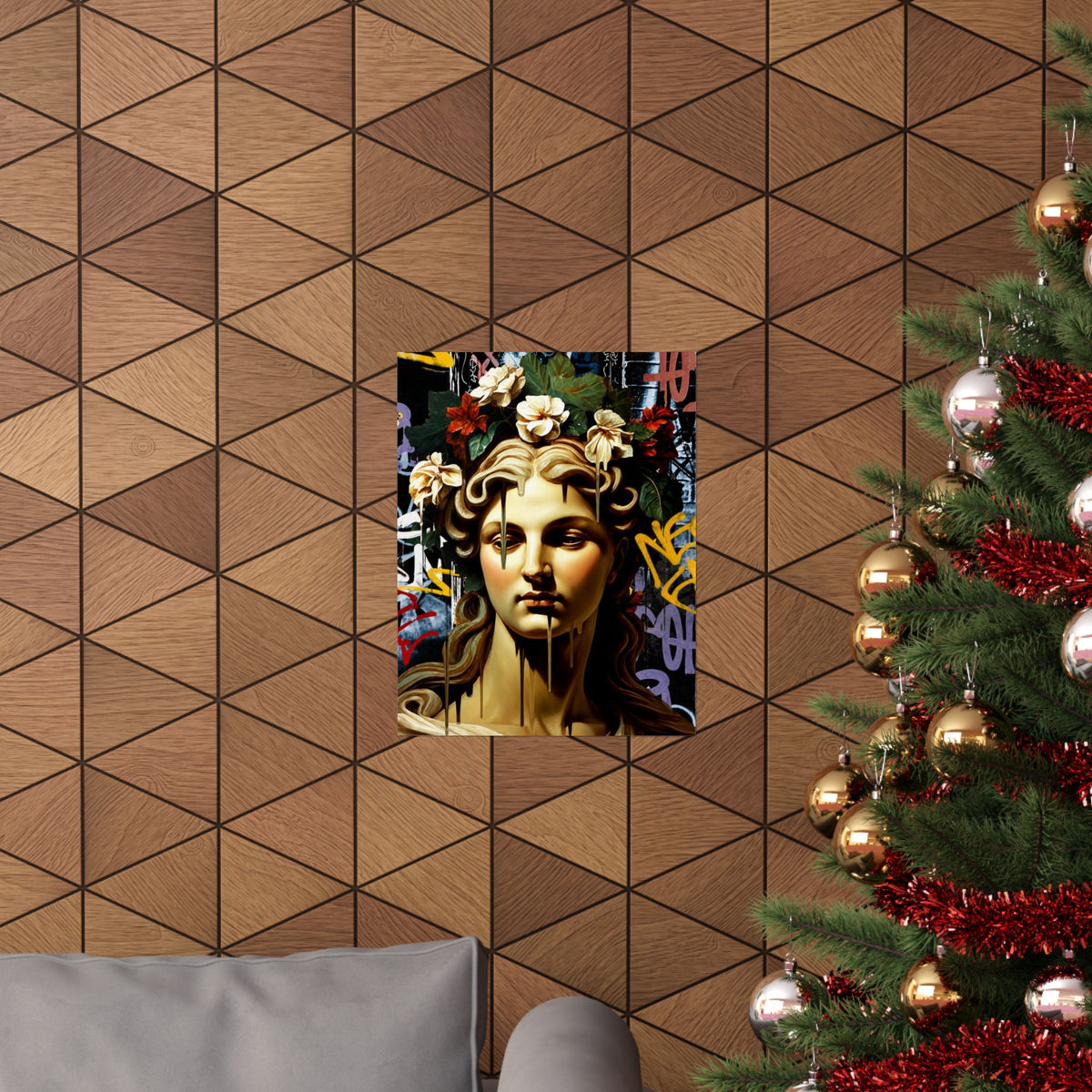 Graffiti Medusa Matte Poster - Contemporary Street-Art Classical Bust Print