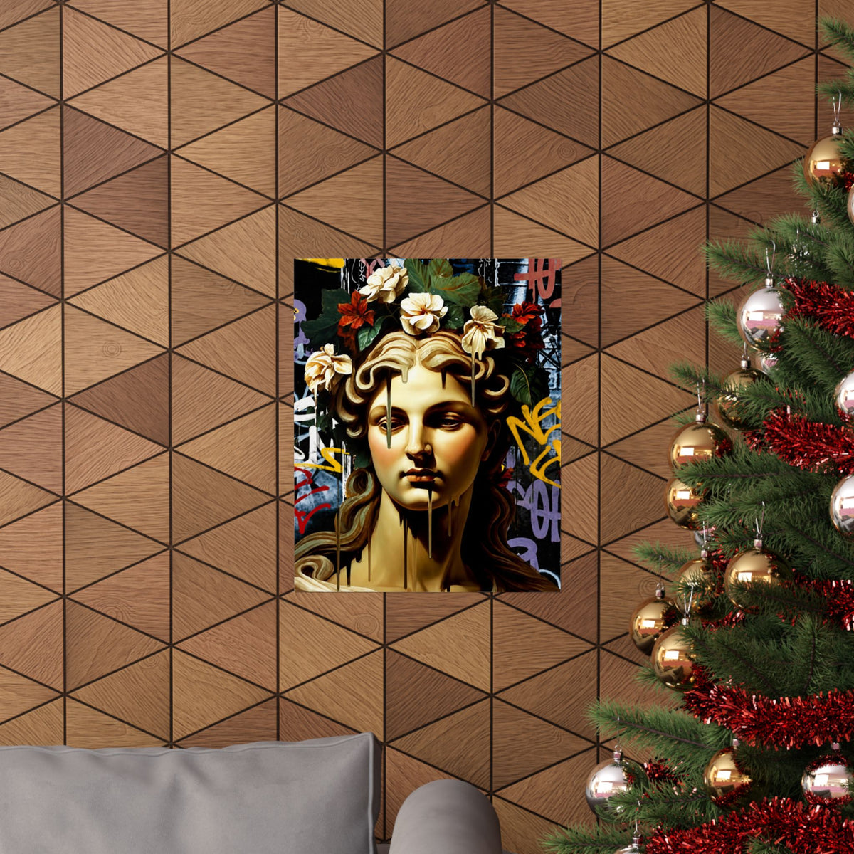 Graffiti Medusa Matte Poster - Contemporary Street-Art Classical Bust Print