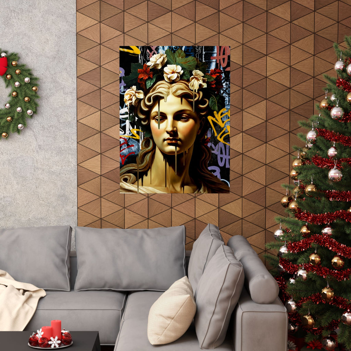 Graffiti Medusa Matte Poster - Contemporary Street-Art Classical Bust Print