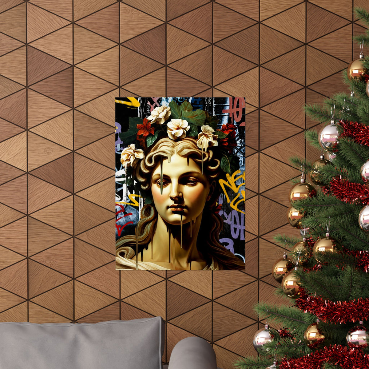 Graffiti Medusa Matte Poster - Contemporary Street-Art Classical Bust Print