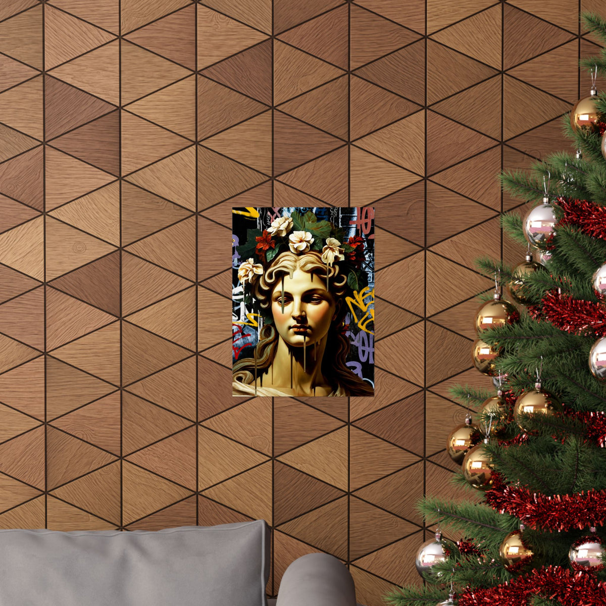 Graffiti Medusa Matte Poster - Contemporary Street-Art Classical Bust Print