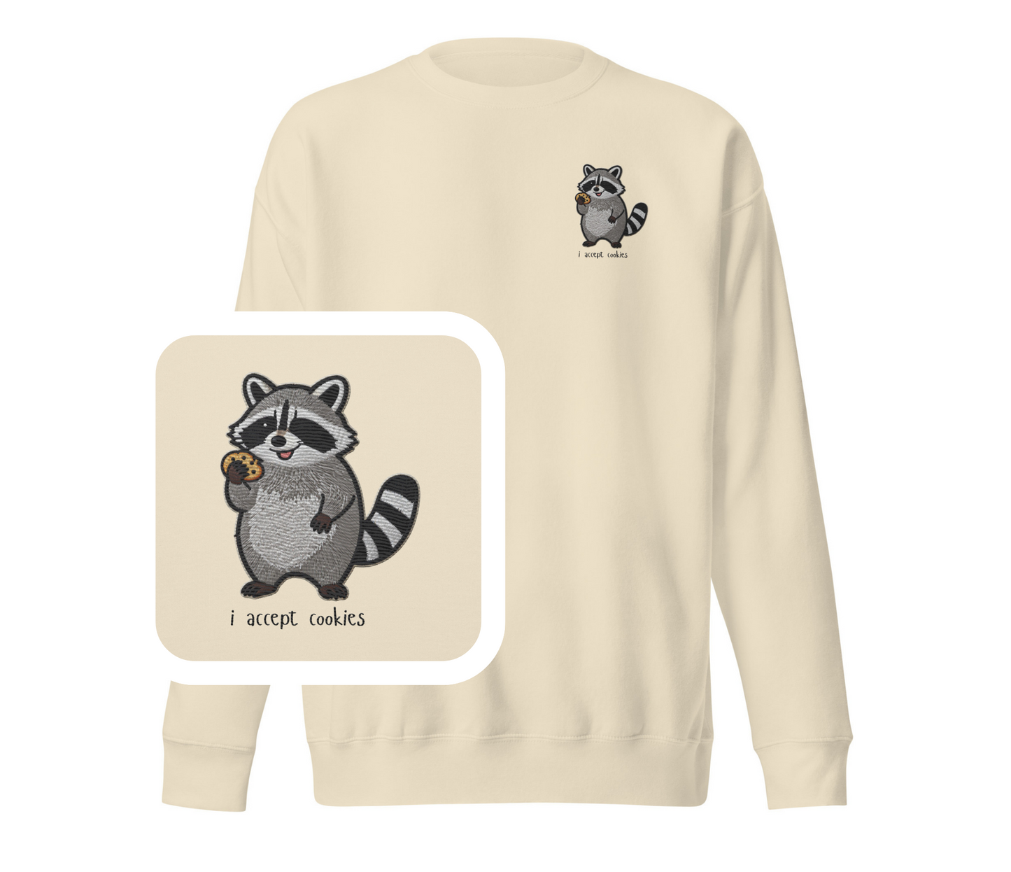 I Accept Cookies - embroidered sweatshirt